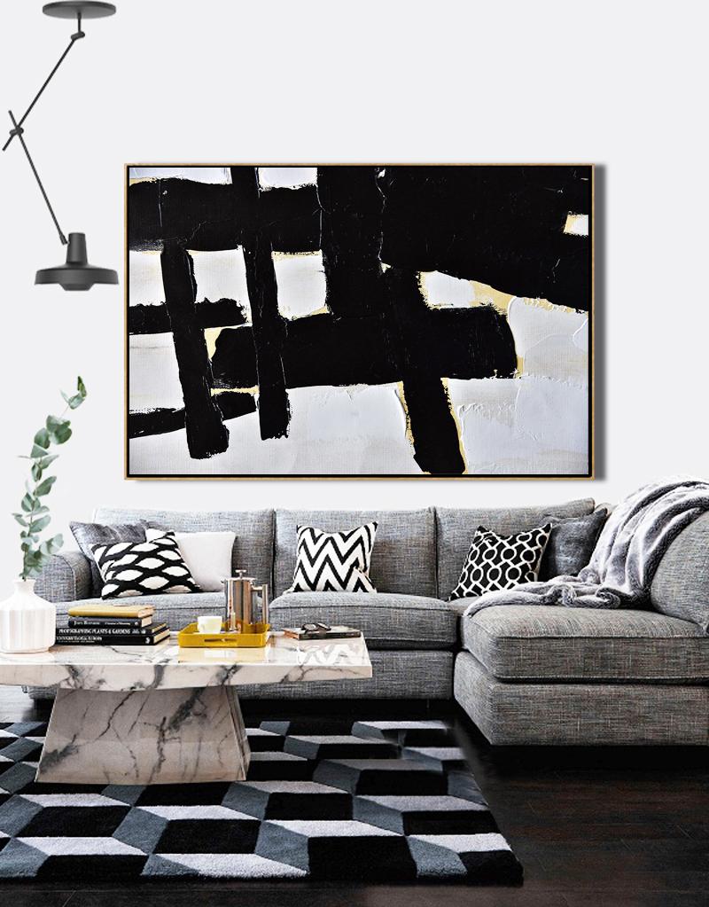 Horizontal Palette Knife Minimalist Art #C26Z